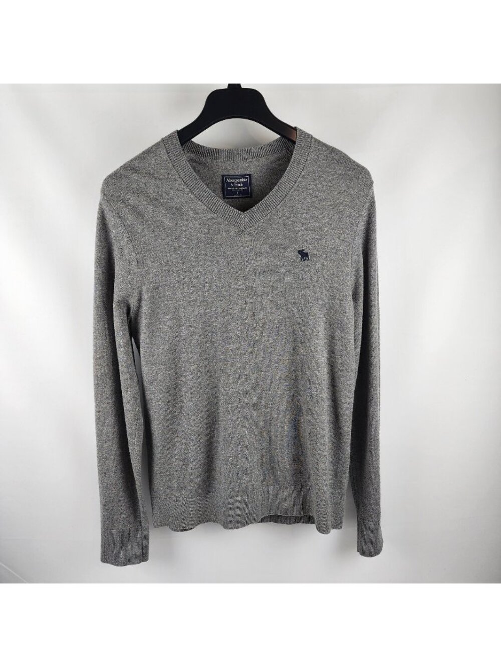 Abercrombie Fitch Sweater Mens L Heather Gray Wool Blend Long Sleeve Pullover